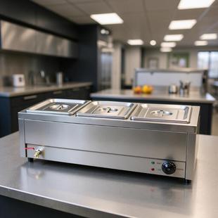 丰越长形电热三盘汤池/保温盒/自助餐/快餐店支持其它插头201