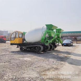混凝土搅拌车烂泥地商混转运车 2方履带水泥搅拌运输罐车履带式