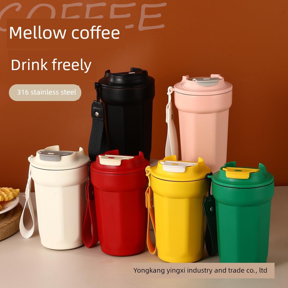 家用咖啡杯316不锈钢保温杯高颜值男女学生便携泡饮杯保冷304水杯