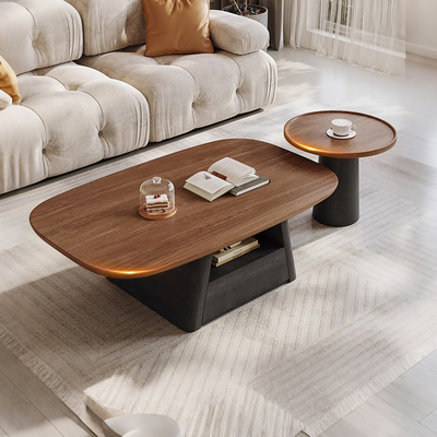 欧派中古风胡桃木纹茶几