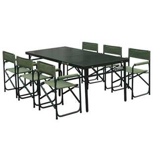 野战露营折叠桌椅行军指挥作业桌军绿钢制户外单兵训练便携折叠椅