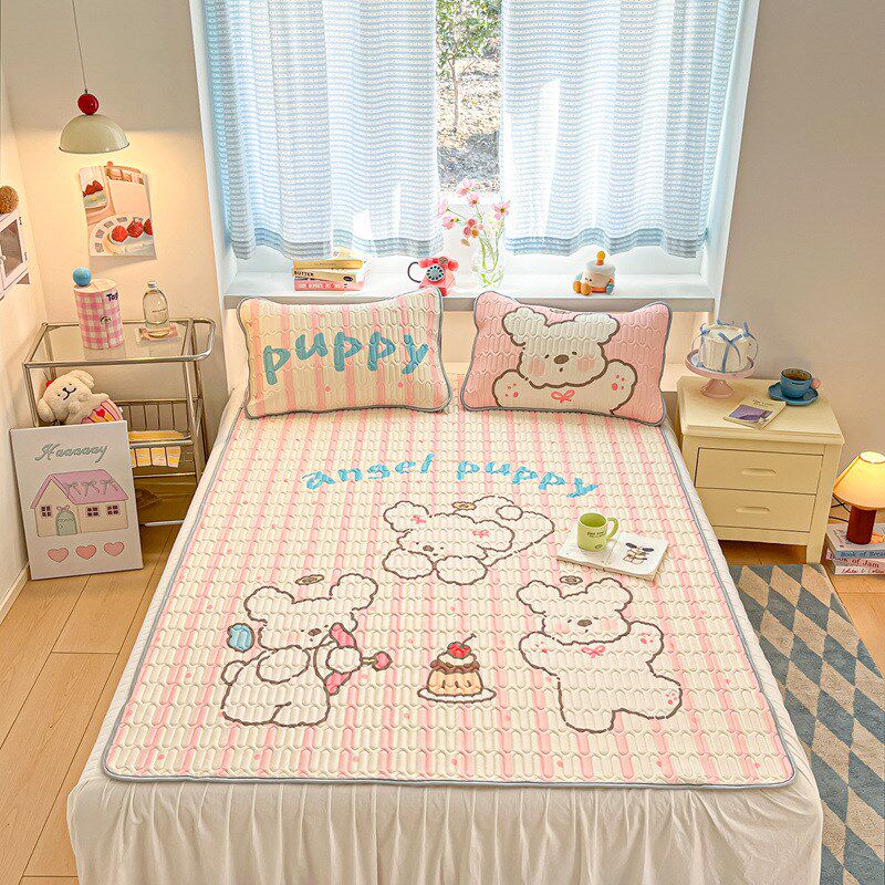 A类母婴级乳胶凉席三件套夏季空调冰丝可水洗单人软席凉席子