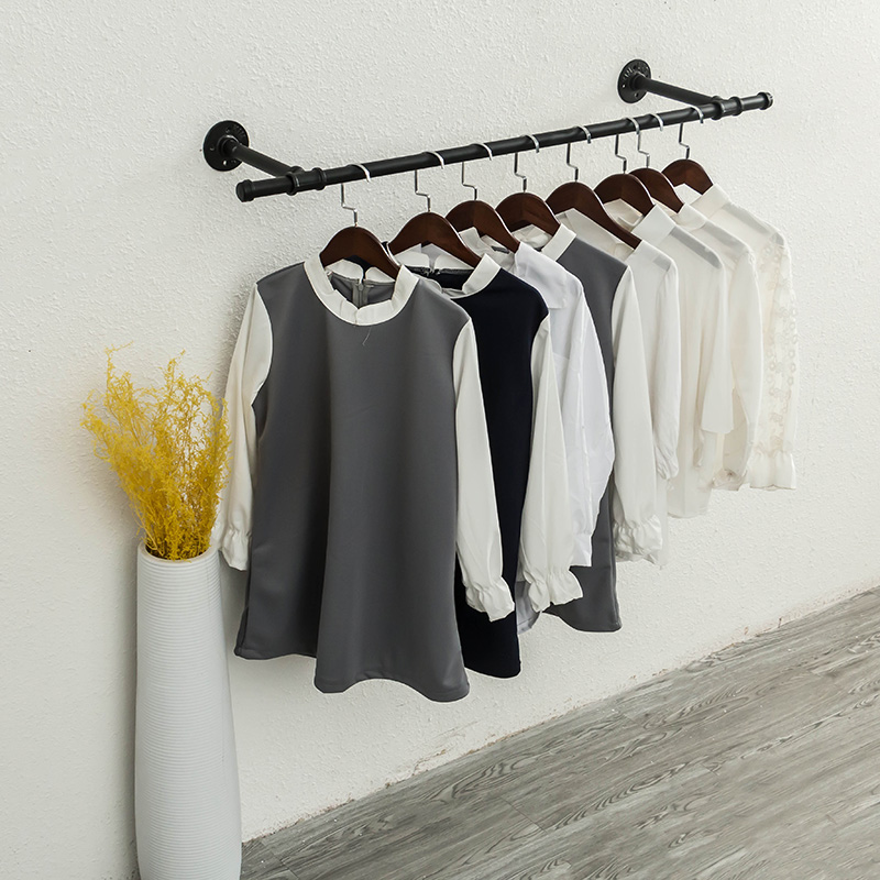 阳台晾衣杆室内加厚单杆式壁挂凉衣杆简易顶装挂衣架固定挂衣杆