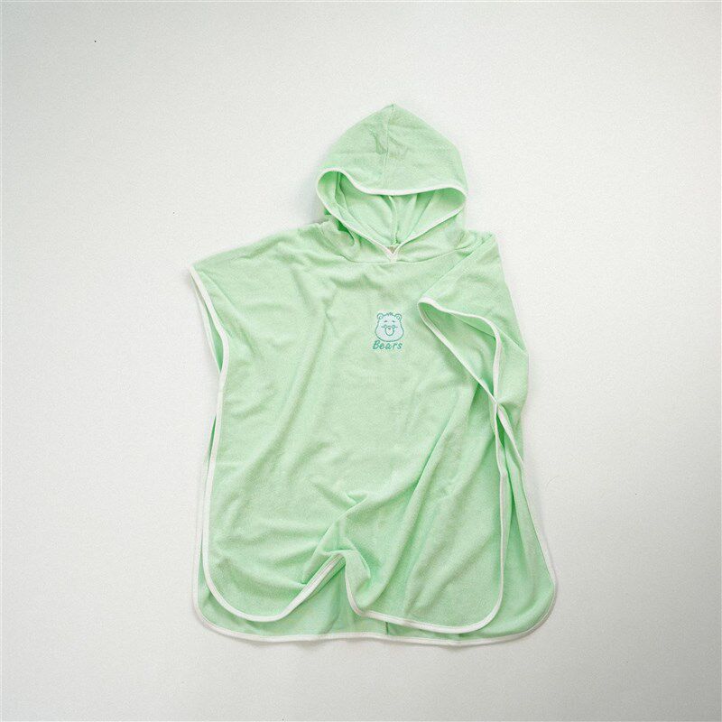儿童浴袍a类春夏款全棉毛巾料男宝连帽浴巾女童斗篷沙滩游泳浴袍