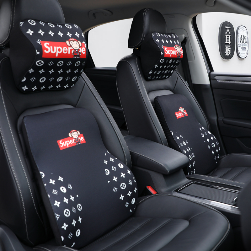 汽车头枕护颈枕靠枕座椅车用枕头记忆棉车载腰靠一对脖子车内用品