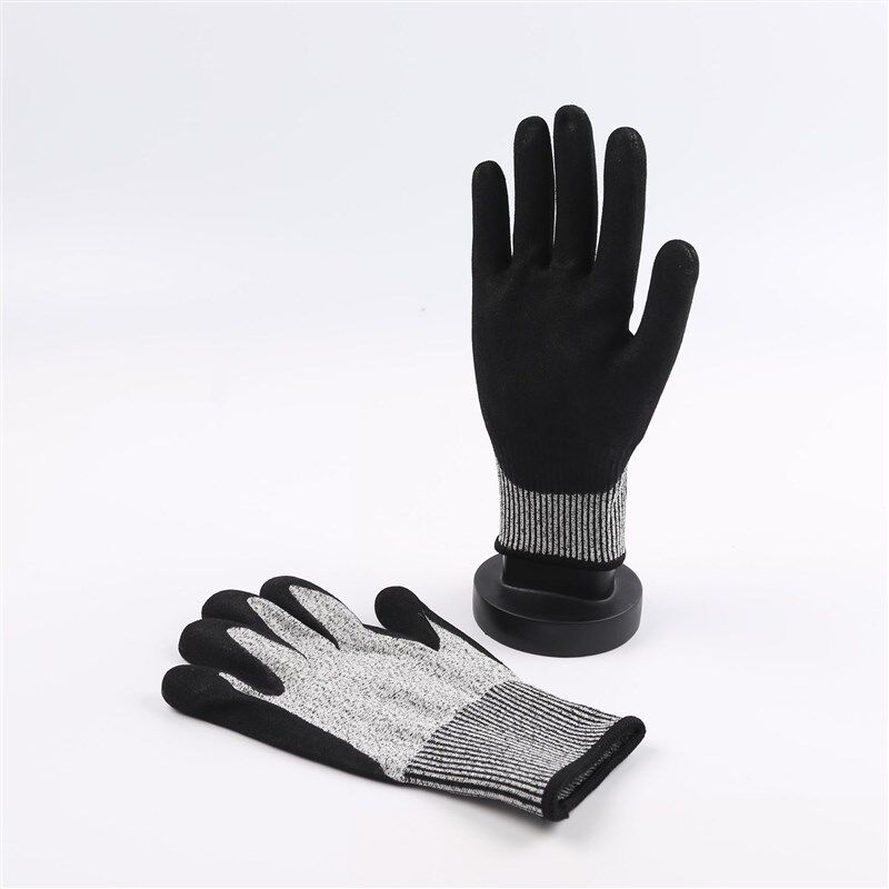 5级防割手套丁腈磨砂浸胶玻璃厂防滑防切割耐磨防刺户外园艺手套