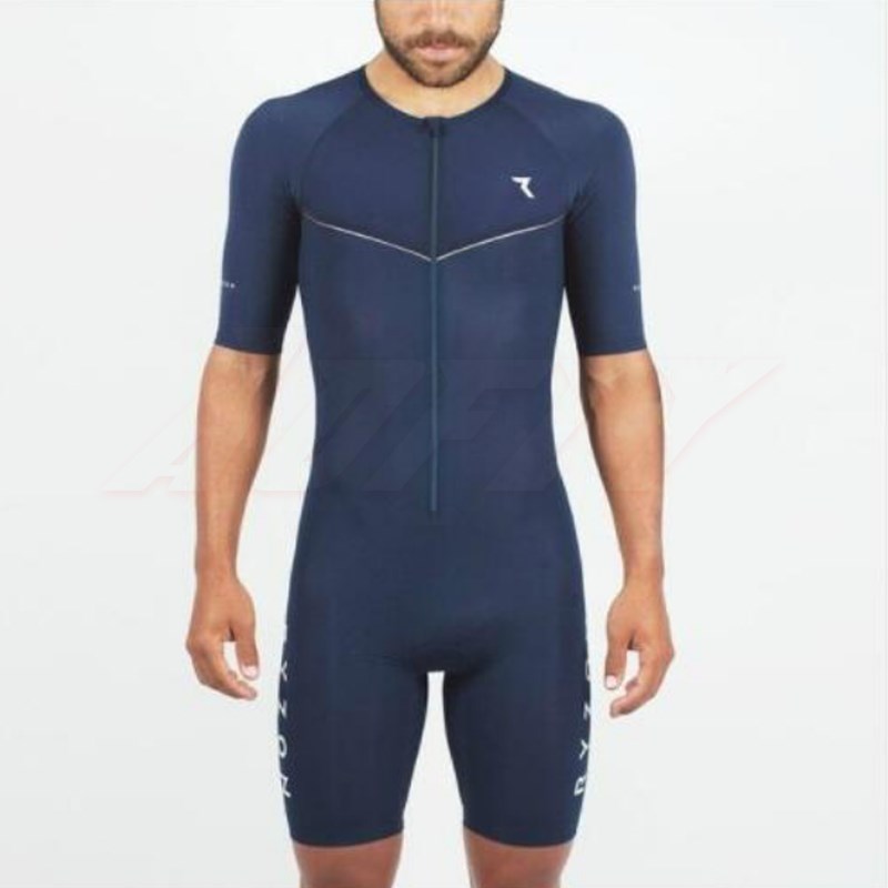 夏季短袖铁人三项连体服套装男山地自行车服装女公路车紧身衣定制