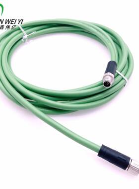 M12连Y型连接器工业级航空插头8Pi866n防以太网拖水连接器