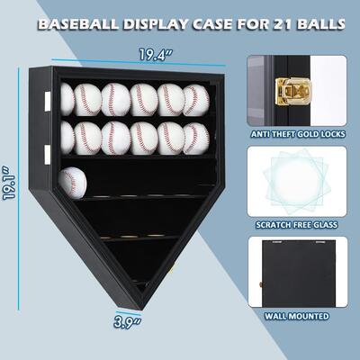 壁木质棒球约收纳跨境挂式棒球整c-0321理盒创意简透明棒球展架示