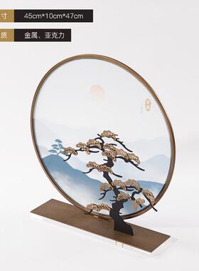新中式铁艺迎松亚克力圆环屏客酒装店玄风关摆台展厅售WGA20楼部