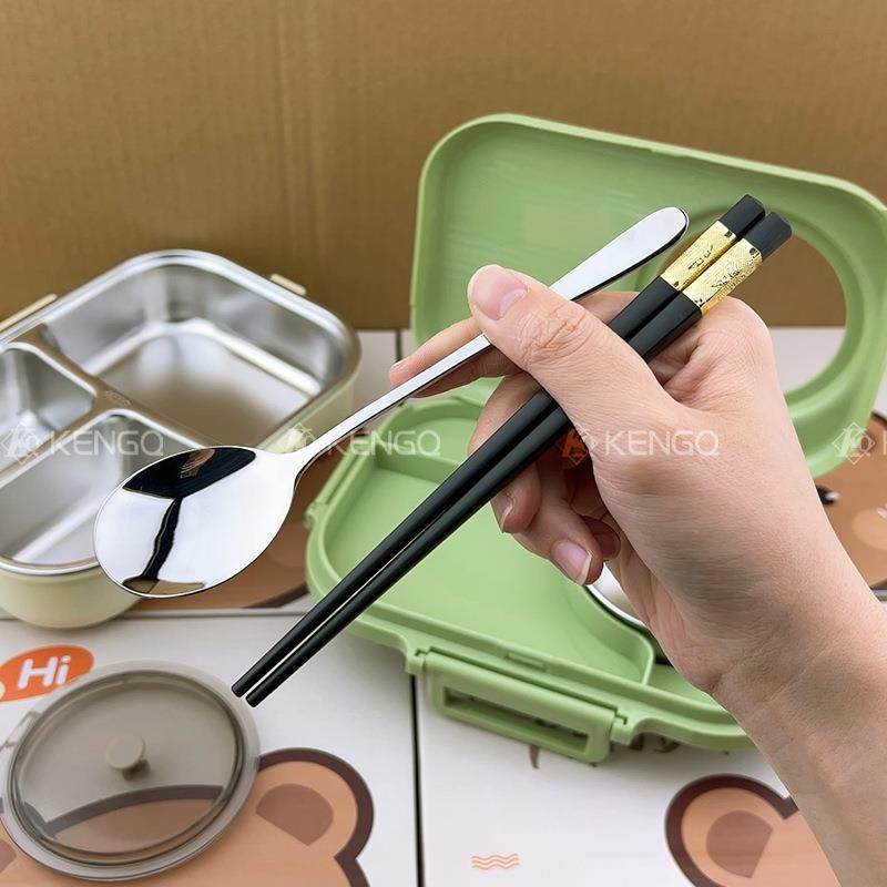 UEV当04不锈钢保盘温饭盒上班族中小学生专用儿童餐餐打饭分格便