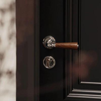 胡木复古法式中古YZB风卧桃室门锁吸静音分体具家用房门锁木门磁