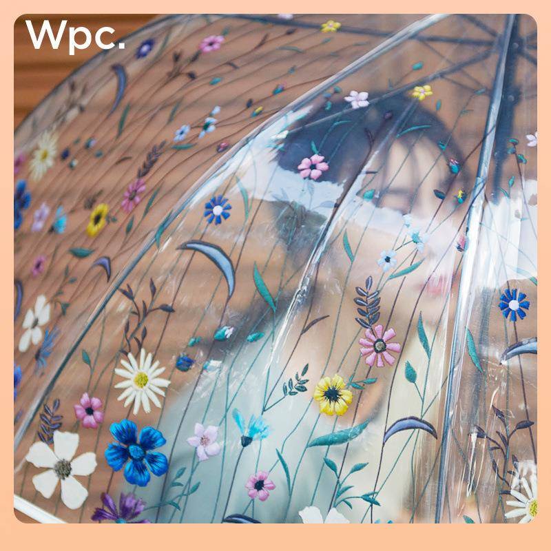⊕Wpc.新款小清新印花长柄梦明幻透雨雨伞爱F756T65M简约可防水拒