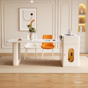 轻奢岛餐D03桌一体台家小用户型现代简约奶油风岩法式板中岛台可