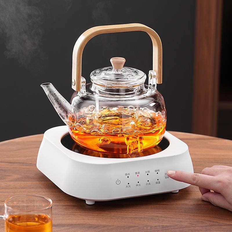 甄养蒸煮茶壶电陶炉耐热玻璃烧水壶家茶具全自动煮茶器生FUU选套