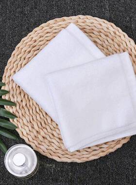 50条装纯棉白色方巾酒店幼儿T小V餐厅擦手巾毛园方xxOPlPr巾四饭