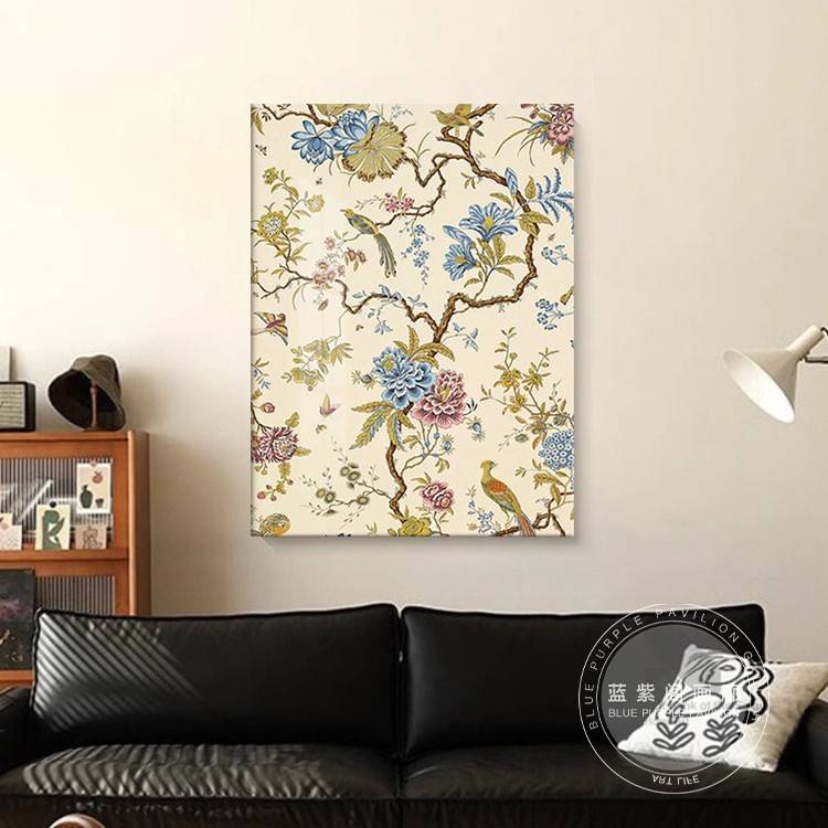 平安果法式中古玄关挂画美式复古客厅餐厅装饰画卧室书房无框壁画图片