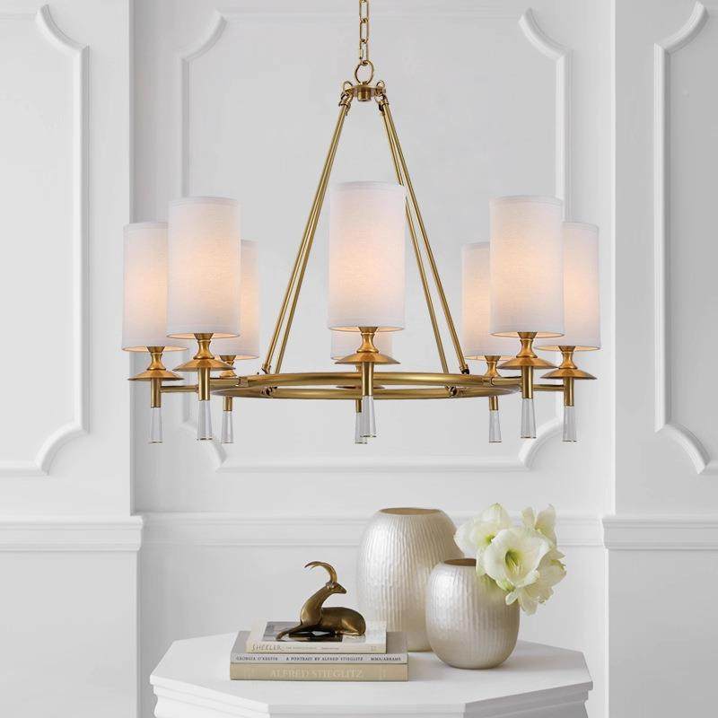 美式厅吊客灯卧室厅9灯现代约家简用全铜创意个性设计师V餐C极简,家装灯饰光源,智能吊灯,淘宝优惠券,粉丝福利购,淘宝优惠卷