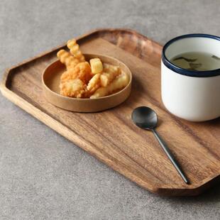 桌创意相木托盘日式餐厅八木角长方形茶盘面思包点心盘面收NKC纳