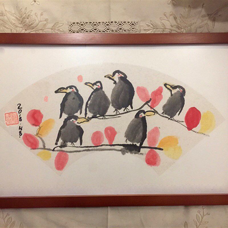 原木细长软卡扇面书法国画装裱画框 20 30 50 80 90 110 33 66 cm