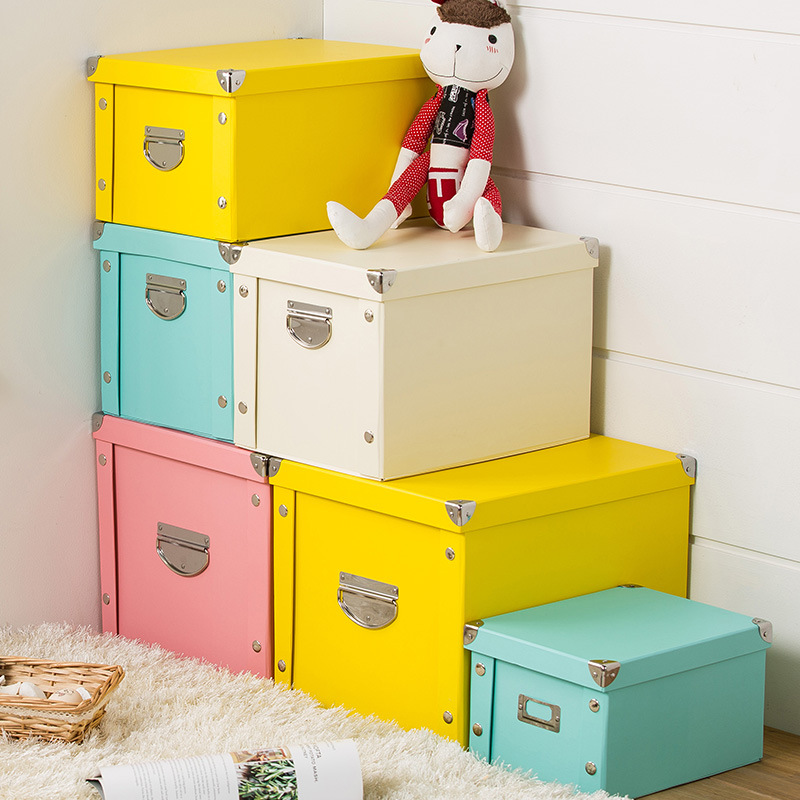 环保纸质 黑白收纳盒折叠纽扣配套家居桌面储物箱