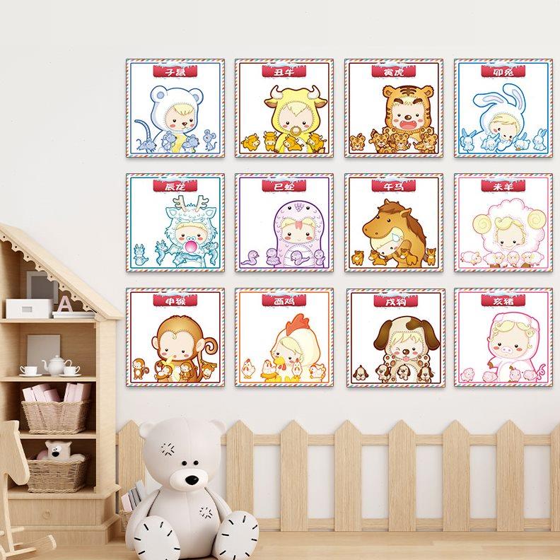 幼儿园12生肖环创主题墙面装饰教室布置活动区角青花瓷中国风贴画