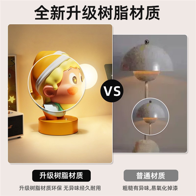 创意台灯小夜灯2026新款儿童卧室床头灯桌面氛围灯装饰品摆件礼物