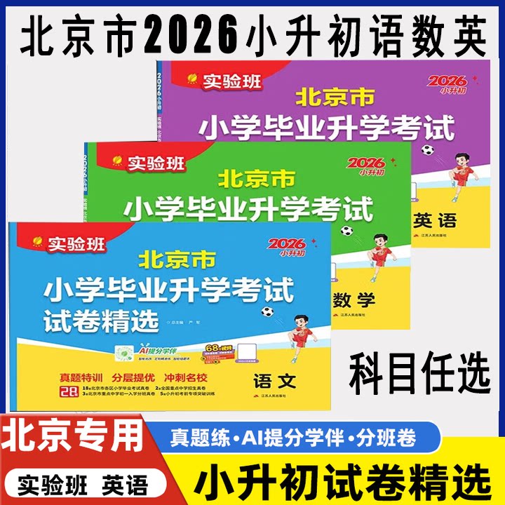 2026实验班北京市小学毕业升学考试试卷精选语文数学英语小升初必备适用精选试卷