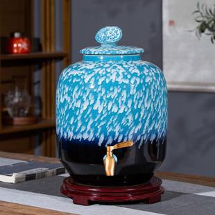 景德镇家用陶瓷酒坛子密封酒壶泡酒桶10 50斤容量带龙头油缸
