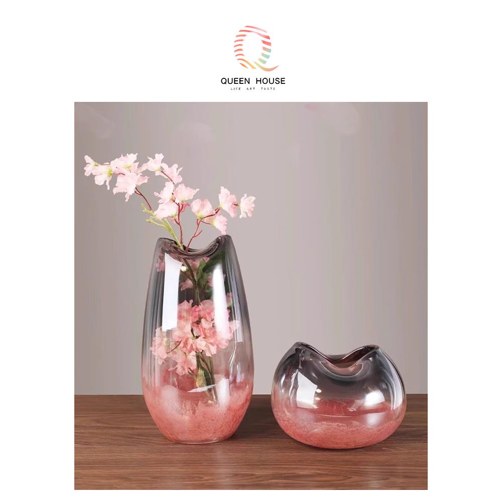 QueenHouse· 墨香 | 花瓶中式高端轻奢风琉璃插花器摆件客厅家用