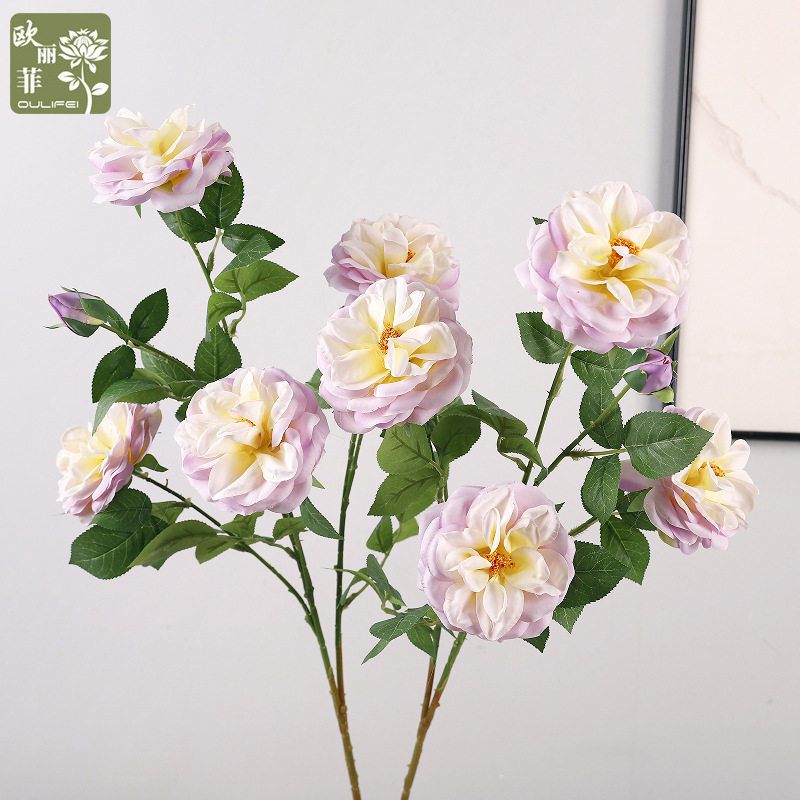 欧式6头月季花仿真花家