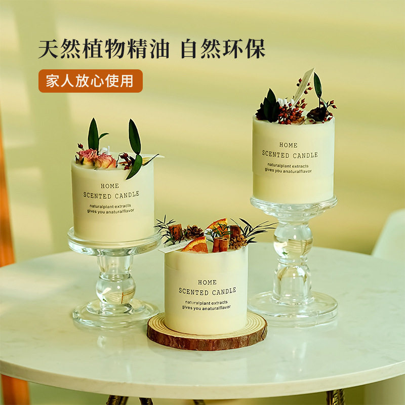 植物干花森系香薰蜡烛室