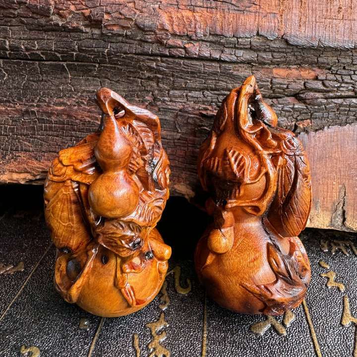 枣木雷枣木手把件木雕摆件多子多福文玩工艺品摆件汽车挂件木质