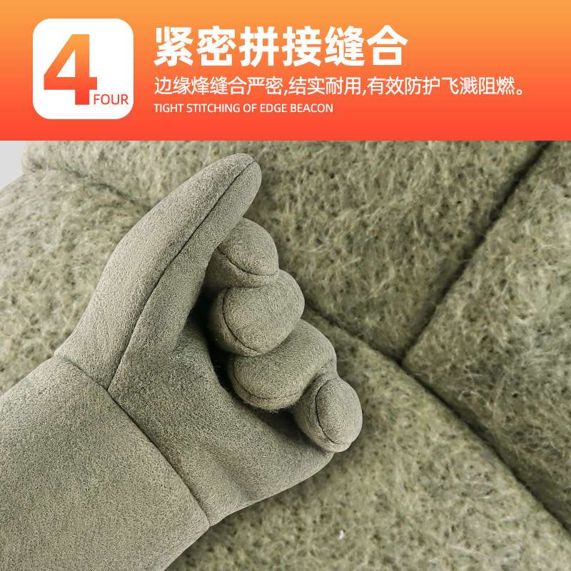 职安康隔热耐高温防火工业冶炼 耐500℃防护阻燃烤箱防刺加厚手套