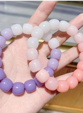 2025新款抖音小红书渐变手链女款男生情侣玩手串绕指柔檀木手饰品