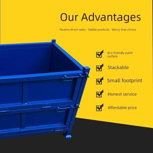 金属周转箱钢料箱堆垛铁箱车间废料箱仓储箱铁屑箱零件框仓储铁框