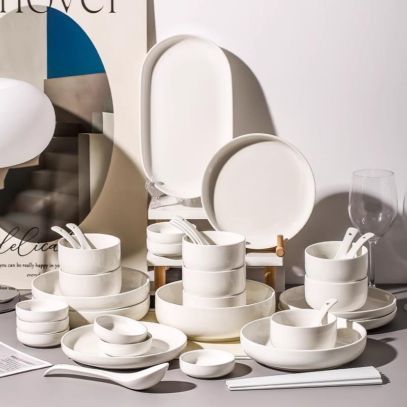 景德镇餐具套装家用碗2025新盘子，碗和筷子碗和盘子简单的现代餐