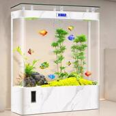 大型生态免更换水族智能落地式 2024全新壁挂式 一体式 金鱼缸