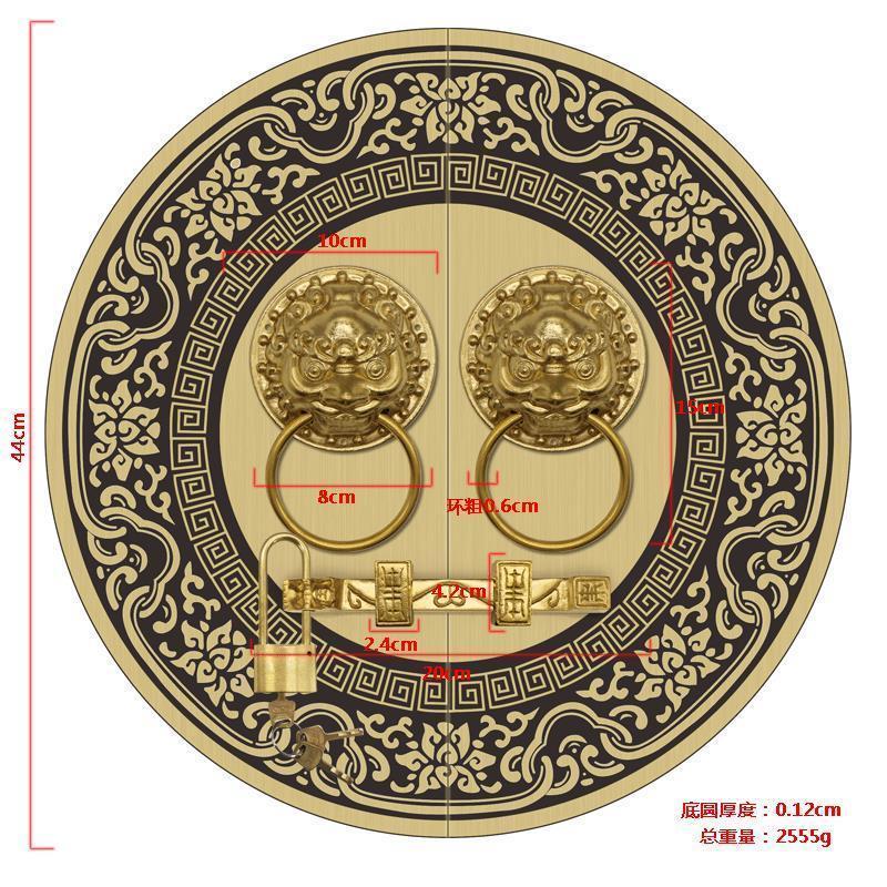 仿古大门拉手中式纯铜门环把手复古圆形拉环老式门栓锁扣插销配件