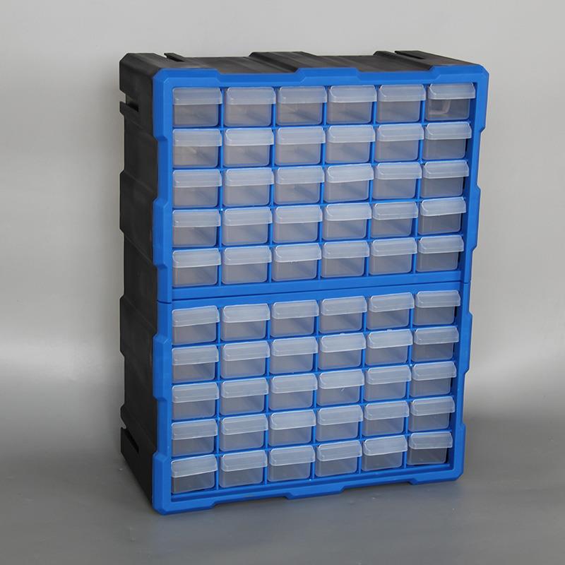 蓝色组合收纳柜抽屉式零件盒螺丝元器件工具塑胶收纳盒分类可壁挂