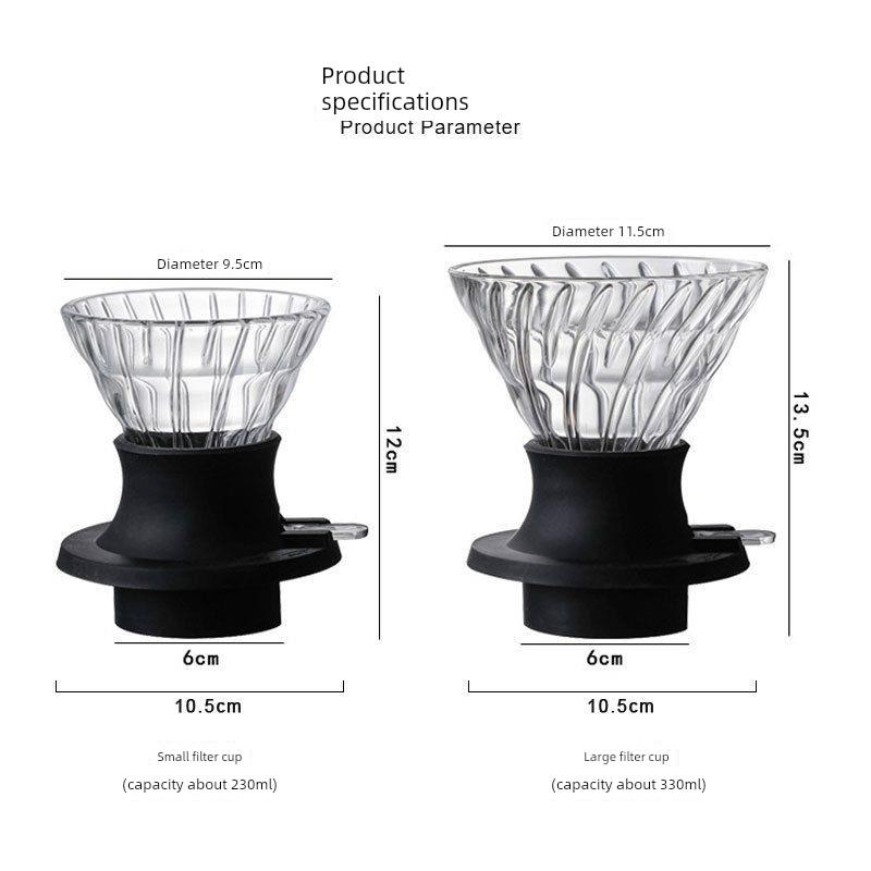 日式手冲咖啡聪明杯V60滴滤式硅胶玻璃滤杯带开关咖啡滤杯整套