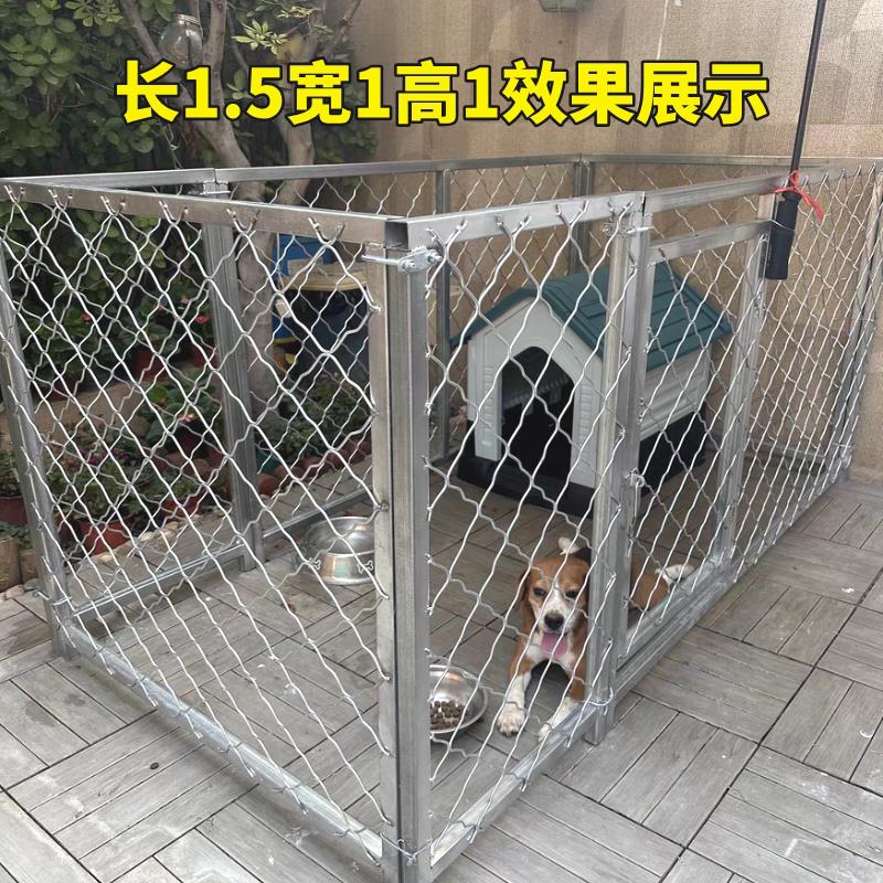 中大型犬镀锌狗笼猛狗专用加粗钢管农村狗棚可拆卸犬舍狗笼子围笼