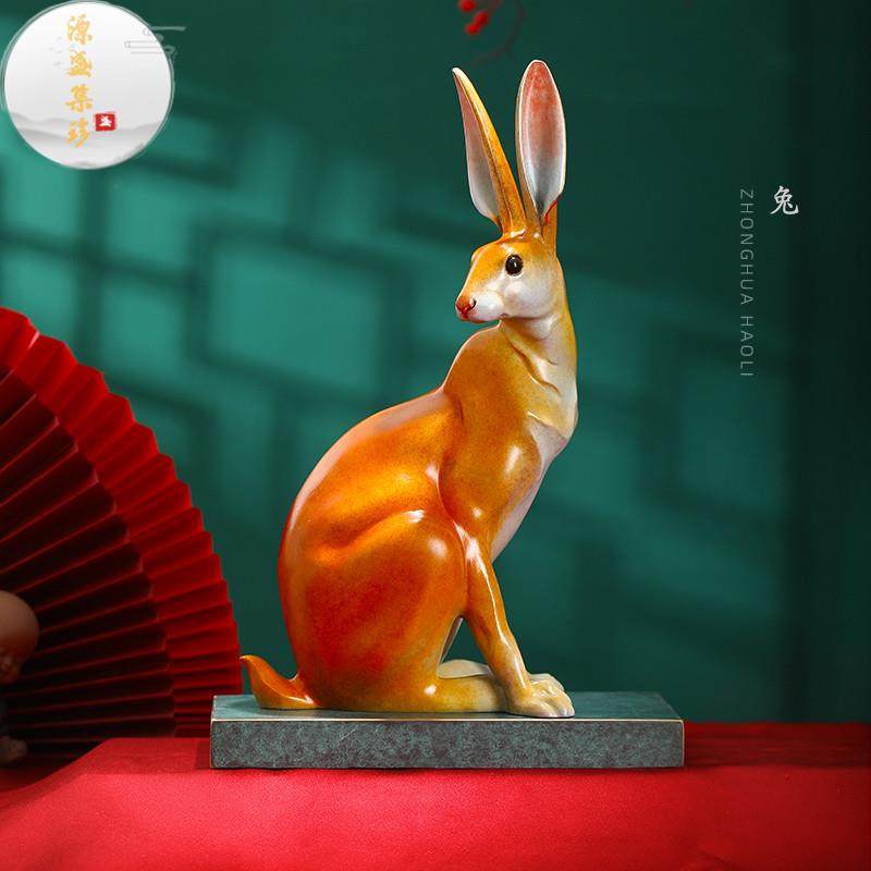 源盛集珍办公室装饰铜兔子摆件艺术品生肖工艺品乔迁新居开业礼品,家居饰品,装饰摆件,淘宝优惠券,粉丝福利购,淘宝优惠卷