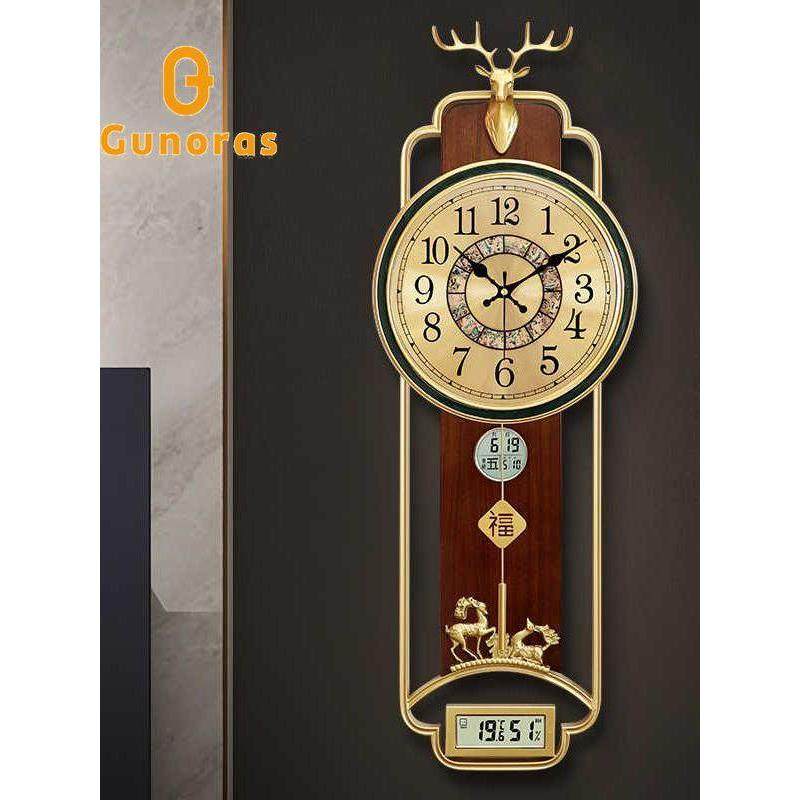 轻奢新中式挂钟客厅家用时尚大气带日历高档装饰挂墙时钟表壁挂表,家居饰品,钟表画/挂钟画,淘宝优惠券,粉丝福利购,淘宝优惠卷