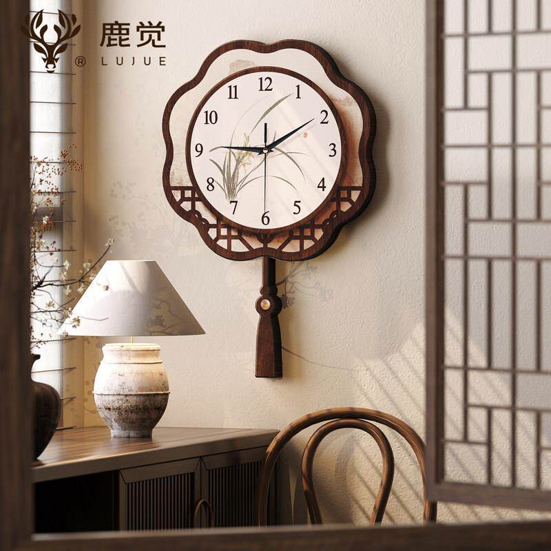 宋氏美学客厅钟表画创意静音电子表挂墙高级感装饰画饭厅时钟挂画