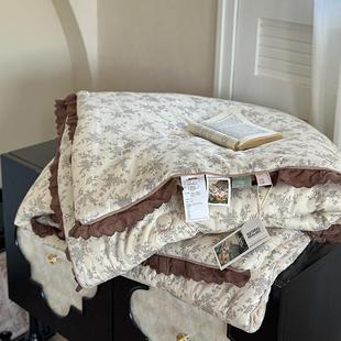 全棉双层纱春秋被花边豆豆被被芯150x200纯棉双人四季 被子200x230