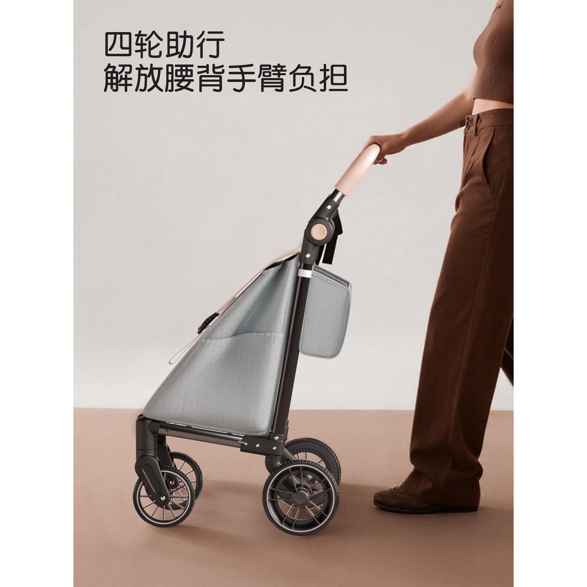 新款买菜小拉车购物车手推车可折叠便携轻便家用拉杆万向轮老年人