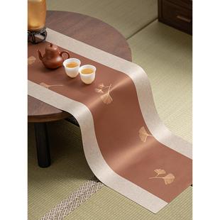 锦缎桌旗中国禅宗茶垫防水桌垫简约典雅茶几茶几纯色桌垫