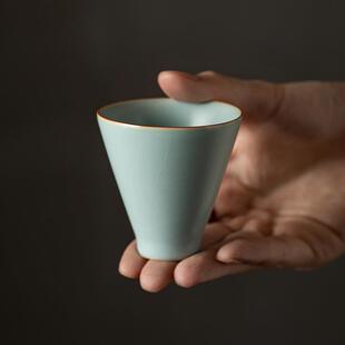 仿宋天青汝窑主人杯家用陶瓷开片茶杯个人专用单杯品茗杯功夫茶具