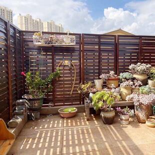 防腐木栅栏户外庭院围栏小院花园围墙护栏百叶隔断阳台隐私挡板